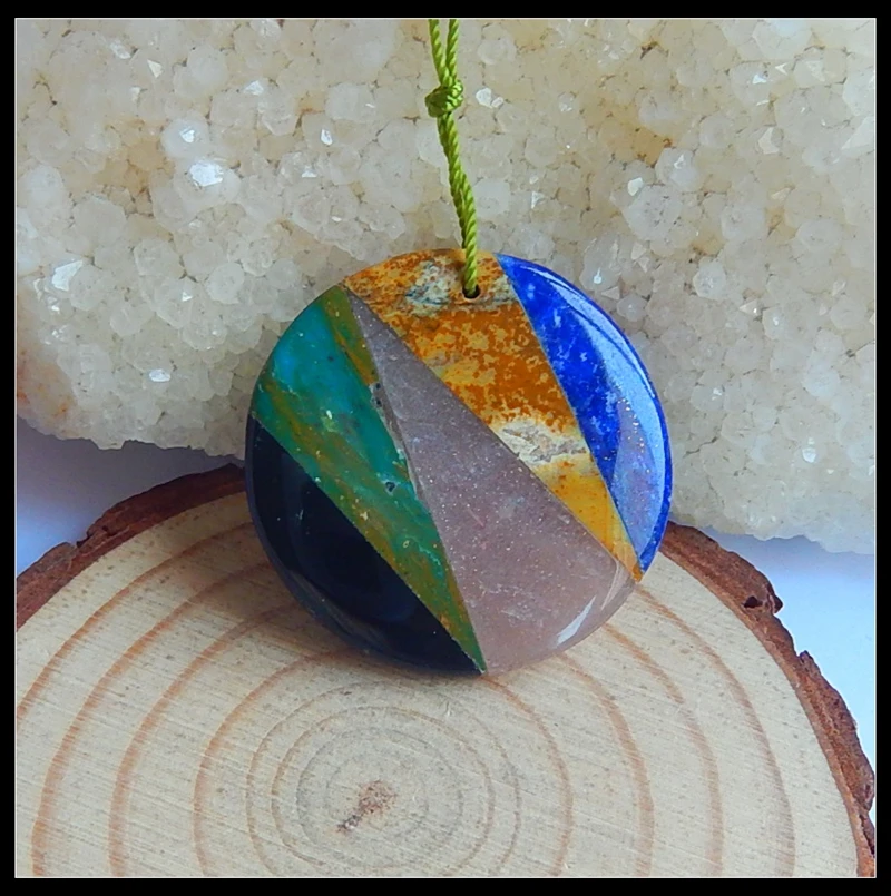 Natural Round Shape Lapis Lazuli Yellow Opal Sun Stone Blue Opal Obsidian Pendant Bead 30x5mm 7.3g Beauty Jewelry Gift Accessory
Natural Round Shape Lapis Lazuli Yellow Opal Sun Stone Blue Opal Obsidian Pendant Bead 30x5mm 7.3g Beauty Jewelry Gift Accessory