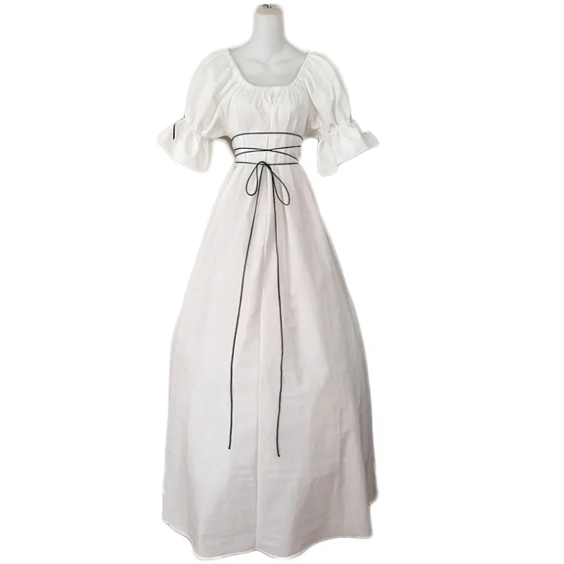 Women Medieval Renaissance Peasant Costume High Waist Maxi Cinchered Dress Vintage Loose Gown Robe With Puff Sleeves For Ladies
Women Medieval Renaissance Peasant Costume High Waist Maxi Cinchered Dress Vintage Loose Gown Robe With Puff Sleeves For Ladies
