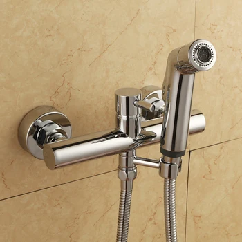Chrome Handheld Bidet ,Toilet Portable Bidet Shower Set With Solid Brass Hot and Cold Water Bidet Mixer
Chrome Handheld Bidet ,Toilet Portable Bidet Shower Set With Solid Brass Hot and Cold Water Bidet Mixer