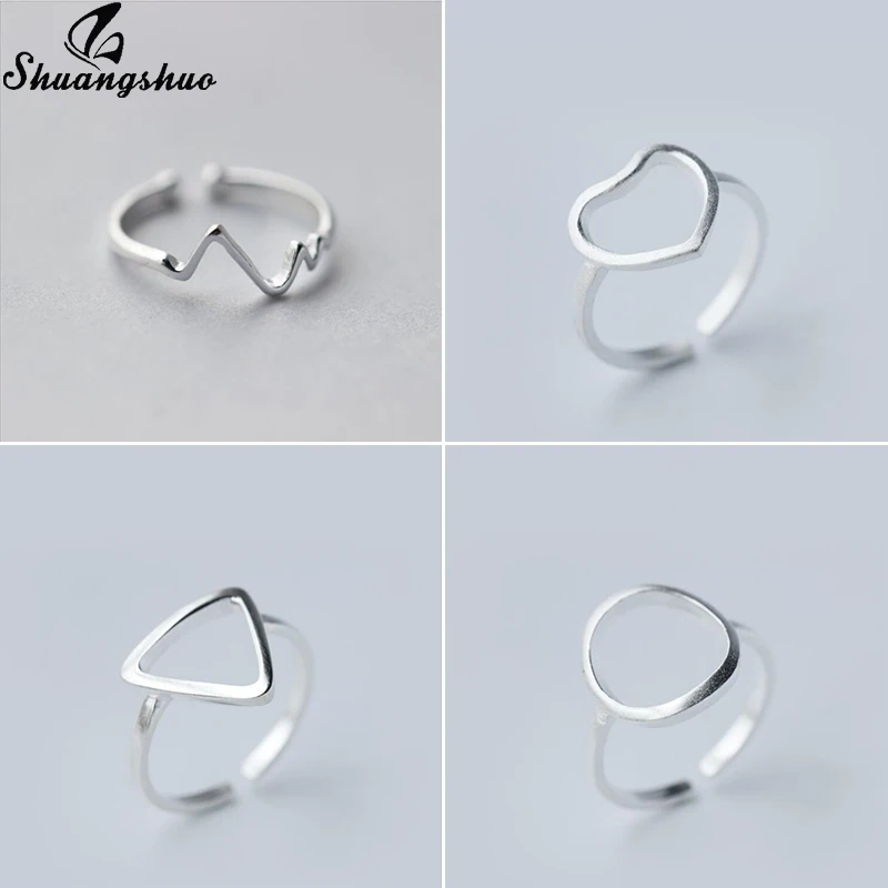 Shuangshuo Fashion 4 Style Geometric Triangle Round Heart Wave Rings for Women Trendy Adjustable Jewelry Finger Ring Girl Bijoux
Shuangshuo Fashion 4 Style Geometric Triangle Round Heart Wave Rings for Women Trendy Adjustable Jewelry Finger Ring Girl Bijoux