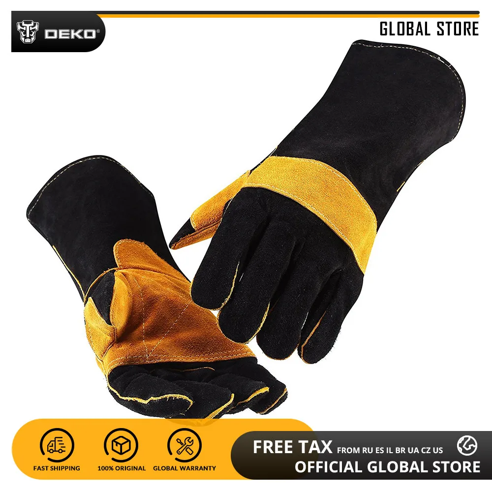 DEKO 15 Inch Leather Welding Gloves for DIY Wood Working/Fireplace/Stove/BBQ/Gardening/Welding Work Gloves for TIG/MIG Welders
DEKO 15 Inch Leather Welding Gloves for DIY Wood Working/Fireplace/Stove/BBQ/Gardening/Welding Work Gloves for TIG/MIG Welders