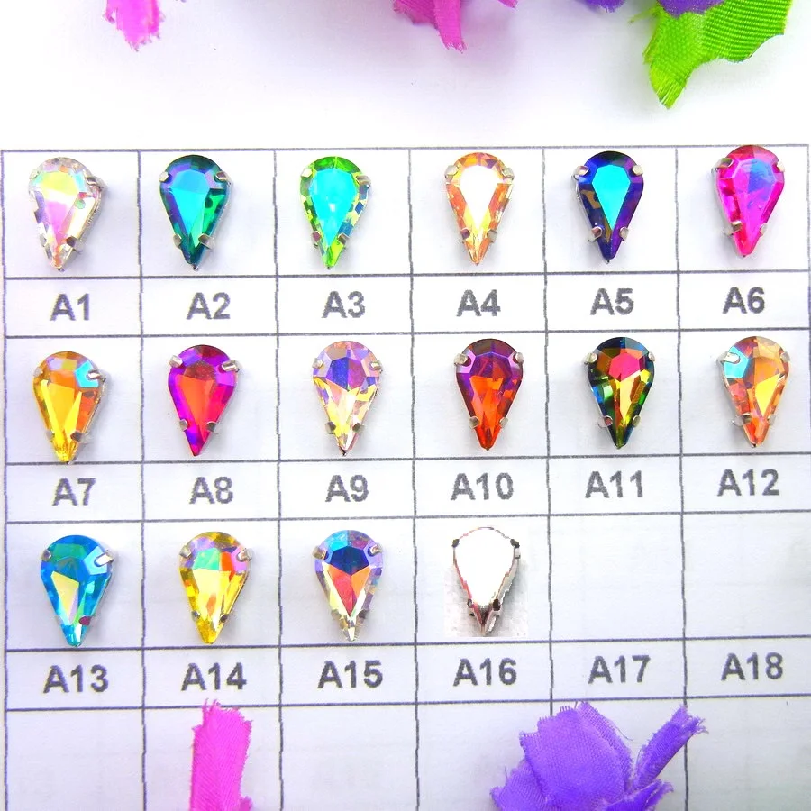 AB colors Silver claw settings 3*6mm 6*10mm 8*13mm waterdrop teardrop sew on rhinestone Crystals garment shoes accessories diy
AB colors Silver claw settings 3*6mm 6*10mm 8*13mm waterdrop teardrop sew on rhinestone Crystals garment shoes accessories diy