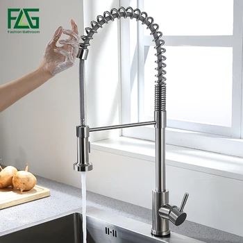 FLG Touch Control Kitchen Faucets Brushed Nickel Spring Style Smart Touch Faucet Pull Down Two Ways Water Outlet Mixer Tap
FLG Touch Control Kitchen Faucets Brushed Nickel Spring Style Smart Touch Faucet Pull Down Two Ways Water Outlet Mixer Tap