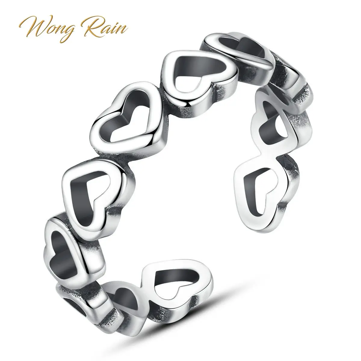 Wong Rain Vintage 100% 925 Solid Sterling Silver Hollow Love Heart Adjustable Opening Ring Fine Jewelry Wholesale Drop Shipping
Wong Rain Vintage 100% 925 Solid Sterling Silver Hollow Love Heart Adjustable Opening Ring Fine Jewelry Wholesale Drop Shipping