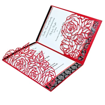Invitation card wedding card paper Laser cut Tri-fold red pearl paper engagement invitation cards invitaciones de boda 100 unids
Invitation card wedding card paper Laser cut Tri-fold red pearl paper engagement invitation cards invitaciones de boda 100 unids
