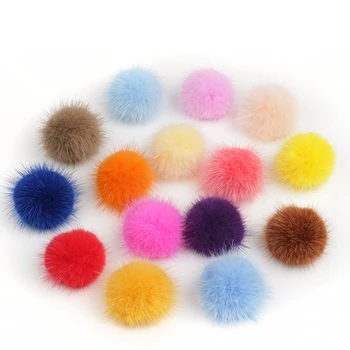 

10pc 3cm Diy Pompon Imitation Mink Fur Balls Pompoms For Ring Keychain Shoes Hats Fluffy Pom Pom Diy Crafts Accessories Material
