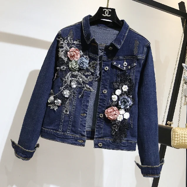 Women Denim Jacket Coat Women Spring Fall Jeans Jacket Lady New Embroidered Flowers Slim Denim Clothes Femme
Women Denim Jacket Coat Women Spring Fall Jeans Jacket Lady New Embroidered Flowers Slim Denim Clothes Femme