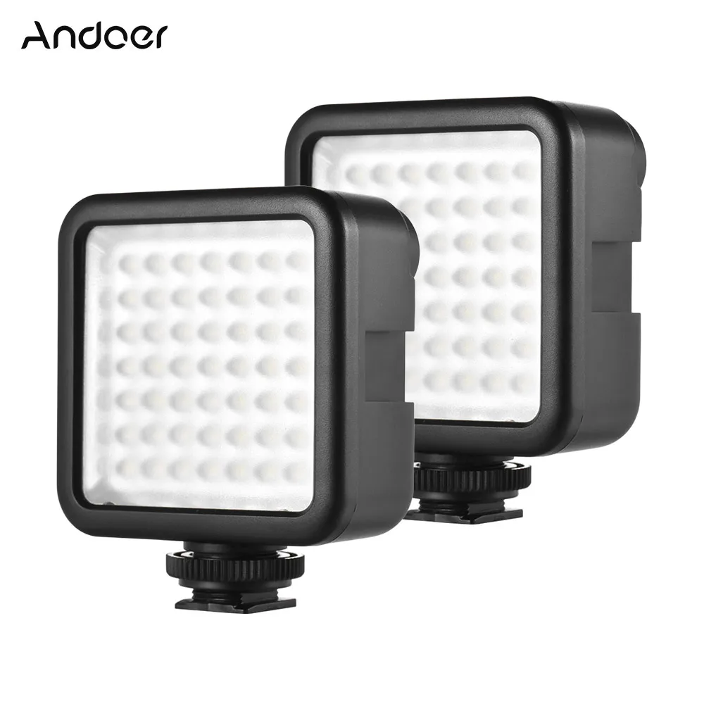 Andoer W49 2 шт./компл. мини-камера светодиодное освещение с регулируемой яркостью