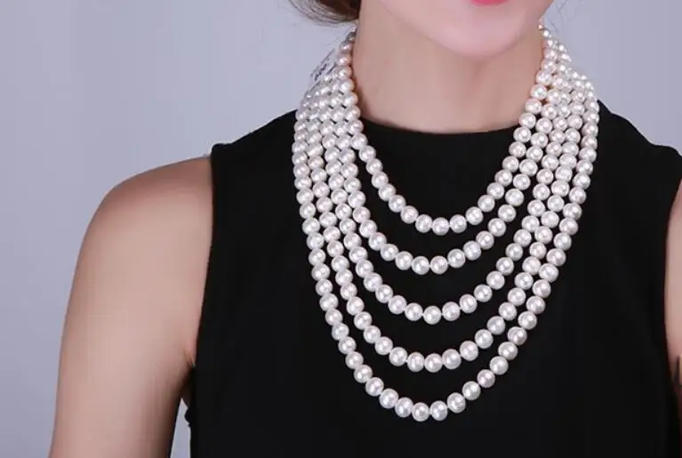 5 Rows Women Jewelry AAA natural pearl 6-10mm bright white freshwater pearl necklace gift
5 Rows Women Jewelry AAA natural pearl 6-10mm bright white freshwater pearl necklace gift