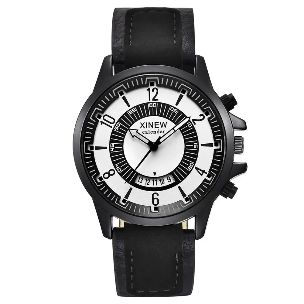 Reloj 2019 Men's Casual Calendar Round Dial Faux Leather Band Analog Quartz Wrist Watch High Quality Clock Relogio Masculino
Reloj 2019 Men's Casual Calendar Round Dial Faux Leather Band Analog Quartz Wrist Watch High Quality Clock Relogio Masculino