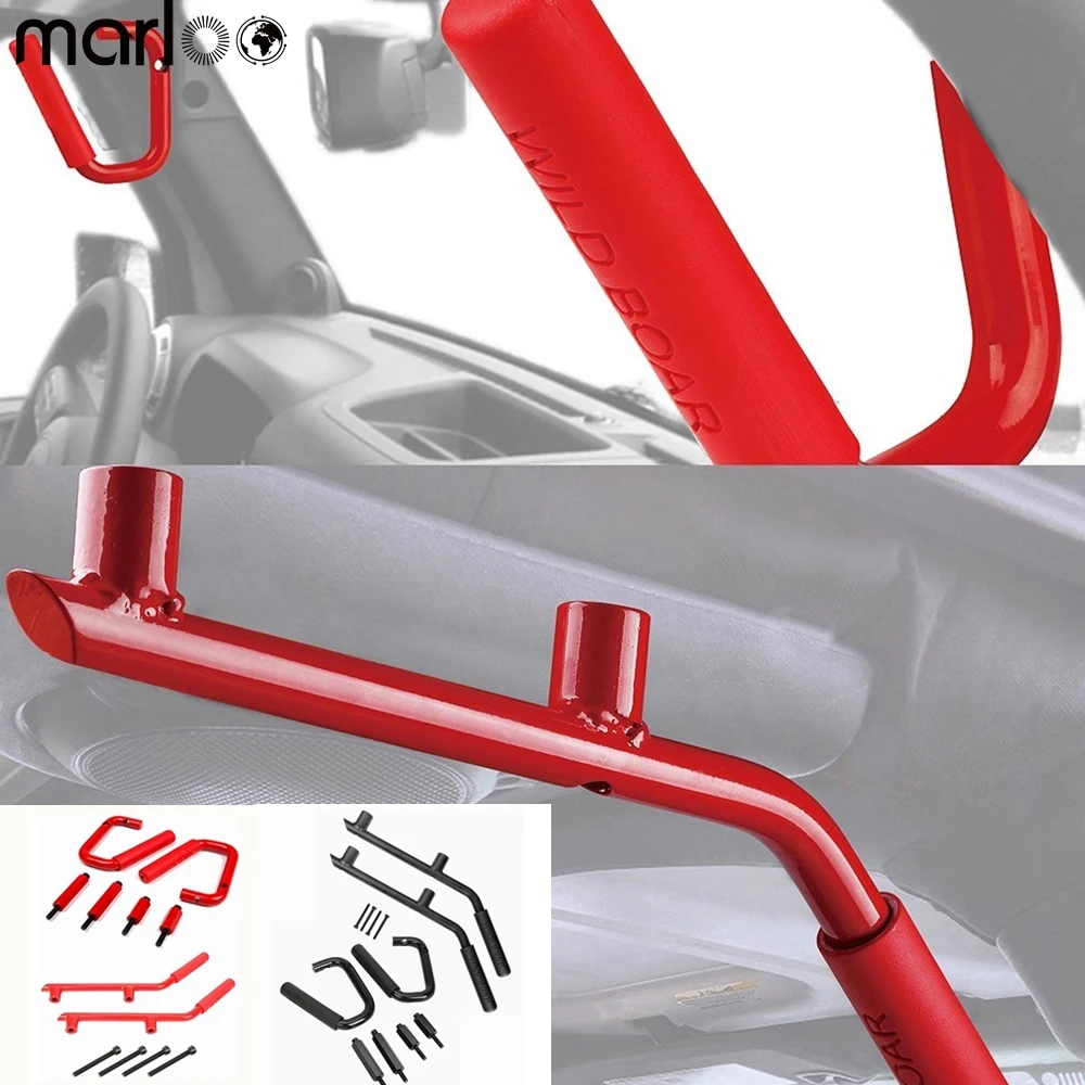 Marloo для Jeep Wrangler Red Grab Handle комплект из прочной стали передних и задних захватов