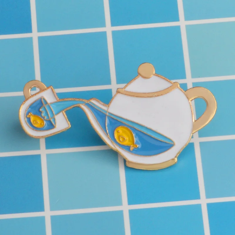 Tea Pot Pin Fish In Tea Pot Cup Enamel Metal Brooch Fashion Cartoon Daily Necessities Brooch Jewelry Trendy Collar Backpack Gift
Tea Pot Pin Fish In Tea Pot Cup Enamel Metal Brooch Fashion Cartoon Daily Necessities Brooch Jewelry Trendy Collar Backpack Gift