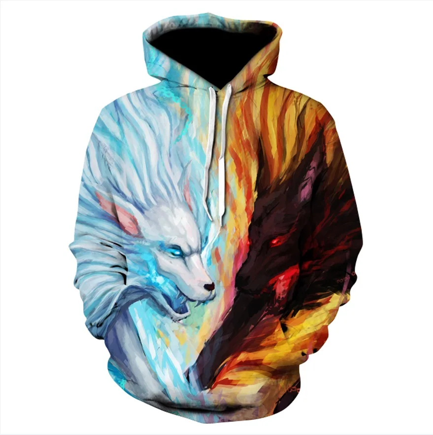 2019 Galaxy Wolf Printed 3D Hoodies Men Brand Hoodie Hot Sale Unisex