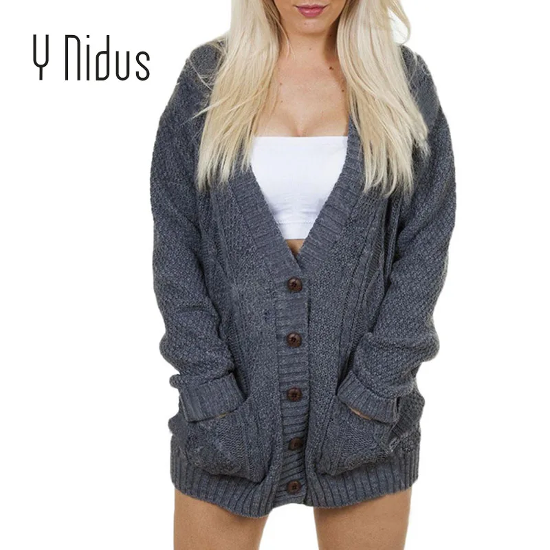 Women Cardigan Female Casual Grey Button Up Cardigans Long Sleeve Knit Jersey Deep V-Neck Block Open Stitch With Pockets Sweater
Women Cardigan Female Casual Grey Button Up Cardigans Long Sleeve Knit Jersey Deep V-Neck Block Open Stitch With Pockets Sweater