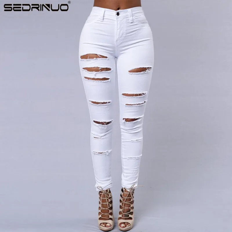 2016 Spring New Women Jeans Ripped Holes Fashion Straight Full Length High Waist Famale Washed Denim Pants Cotton Trousers
2016 Spring New Women Jeans Ripped Holes Fashion Straight Full Length High Waist Famale Washed Denim Pants Cotton Trousers