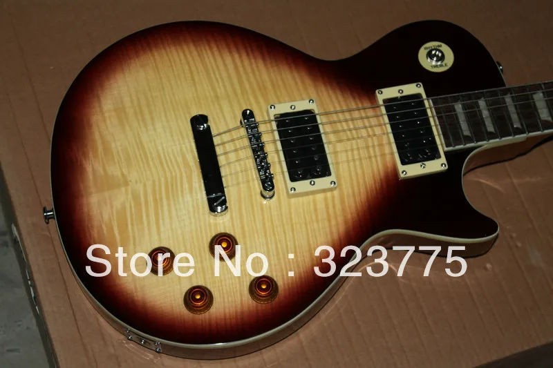 factory Promotions Musical Instruments style dark red edge yellow cherry solid Electric Guitar | Спорт и развлечения