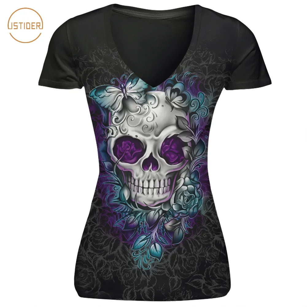 ISTider Harajuku New Punk Rock Women T Shirts Flowers Butterfly Skulls Printing Cool T-Shirts Summer Slim Sexy Tops Tees
ISTider Harajuku New Punk Rock Women T Shirts Flowers Butterfly Skulls Printing Cool T-Shirts Summer Slim Sexy Tops Tees