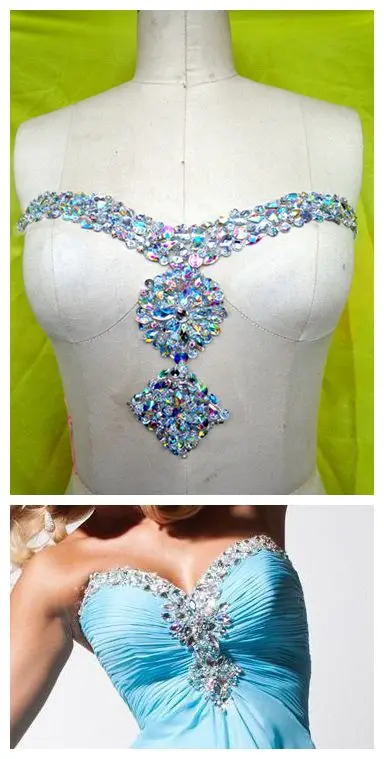 ZBROH Handmade crystal patches sew on Rhinestones clear AB colour applique with stones sequins beads 31*16cm for dress
ZBROH Handmade crystal patches sew on Rhinestones clear AB colour applique with stones sequins beads 31*16cm for dress