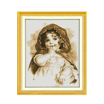 Cute little girl sucking finger decorative painting, 11CT 14CT printed cloth needlework handmade cross-stitch embroidery
Cute little girl sucking finger decorative painting, 11CT 14CT printed cloth needlework handmade cross-stitch embroidery