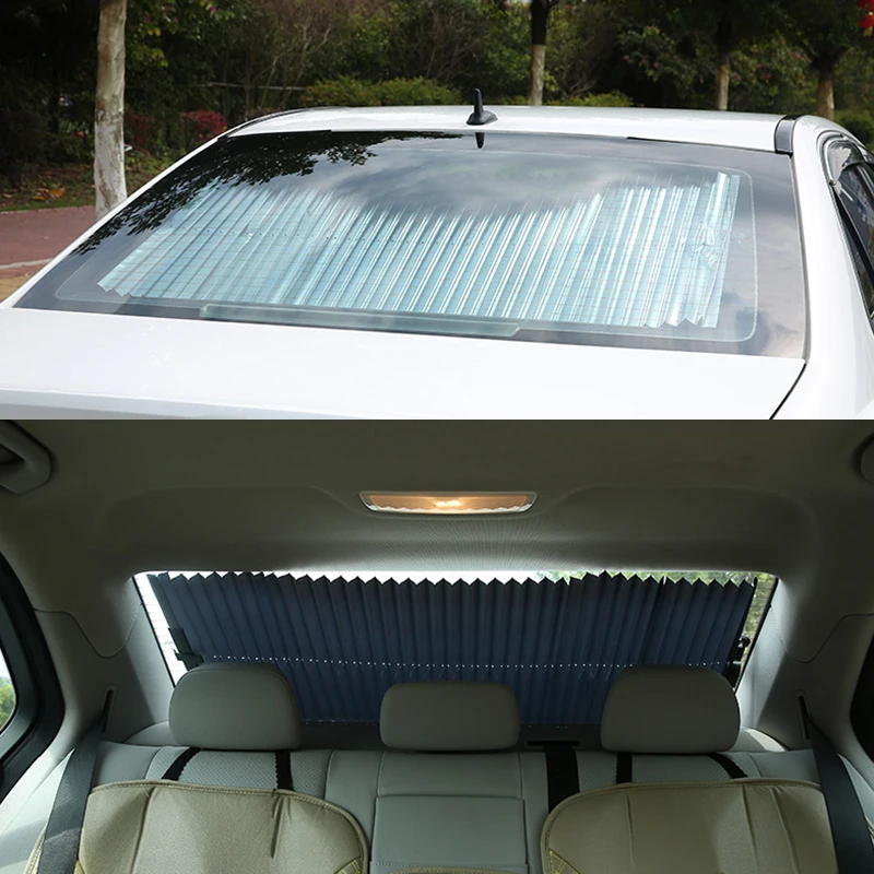Car Retractable Curtain UV Protection Front Windshield Visor Sun Shade 65x150cm