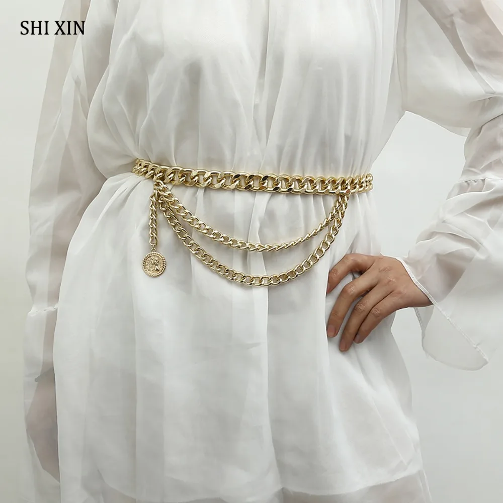SHIXIN Exaggerated Queen Pendant Women Waist Chain Fashion Charm Cuban Link Belly Chain Body Jewelry Female Clothing Accessories
SHIXIN Exaggerated Queen Pendant Women Waist Chain Fashion Charm Cuban Link Belly Chain Body Jewelry Female Clothing Accessories