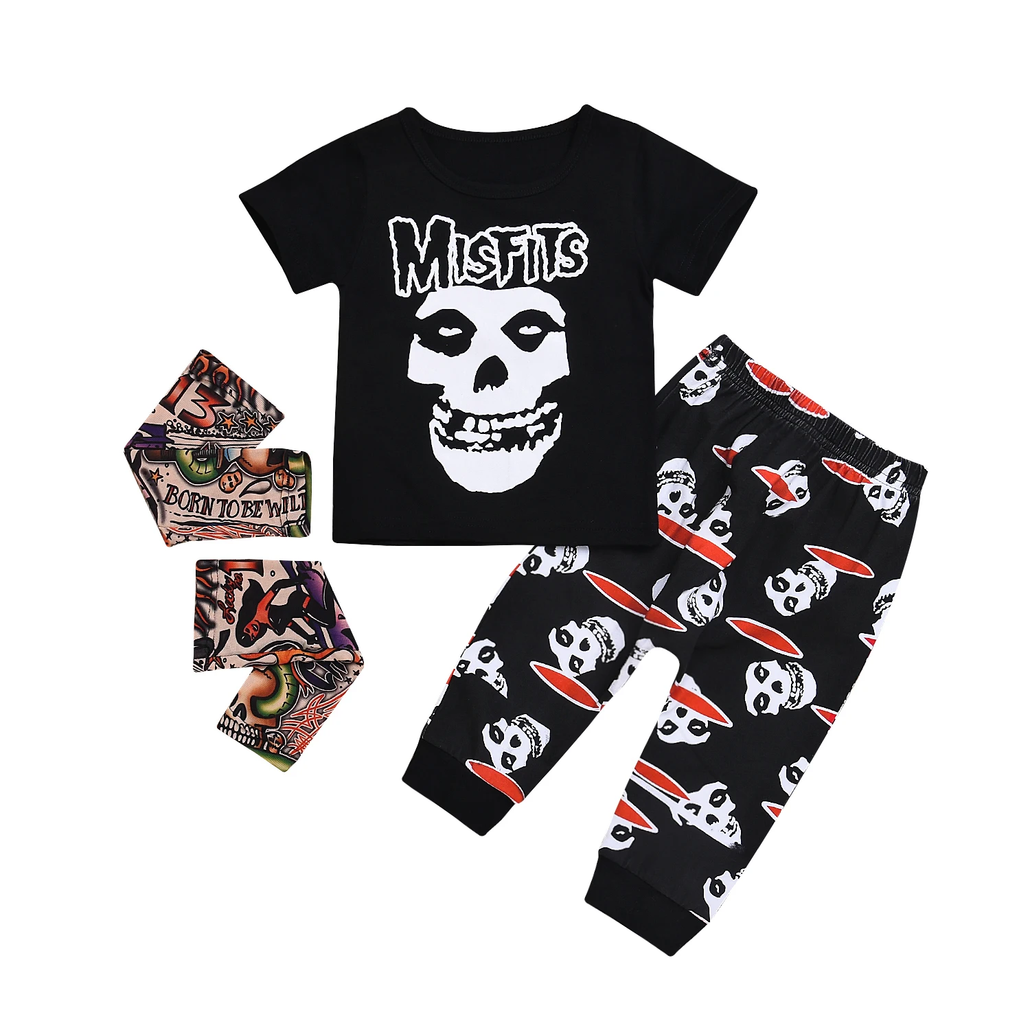 Casual Baby Boys Girls Skull Clothing Set Newborn Kids Top T-shirt+Pants+Cuff Outfits Clothes
Casual Baby Boys Girls Skull Clothing Set Newborn Kids Top T-shirt+Pants+Cuff Outfits Clothes