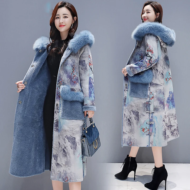 Print Parkas Women Coat 2019 New Winter Warm Coats Female Fur collar Hooded Long Slim fit Jacket Fashion Casual Coats AN027
Print Parkas Women Coat 2019 New Winter Warm Coats Female Fur collar Hooded Long Slim fit Jacket Fashion Casual Coats AN027