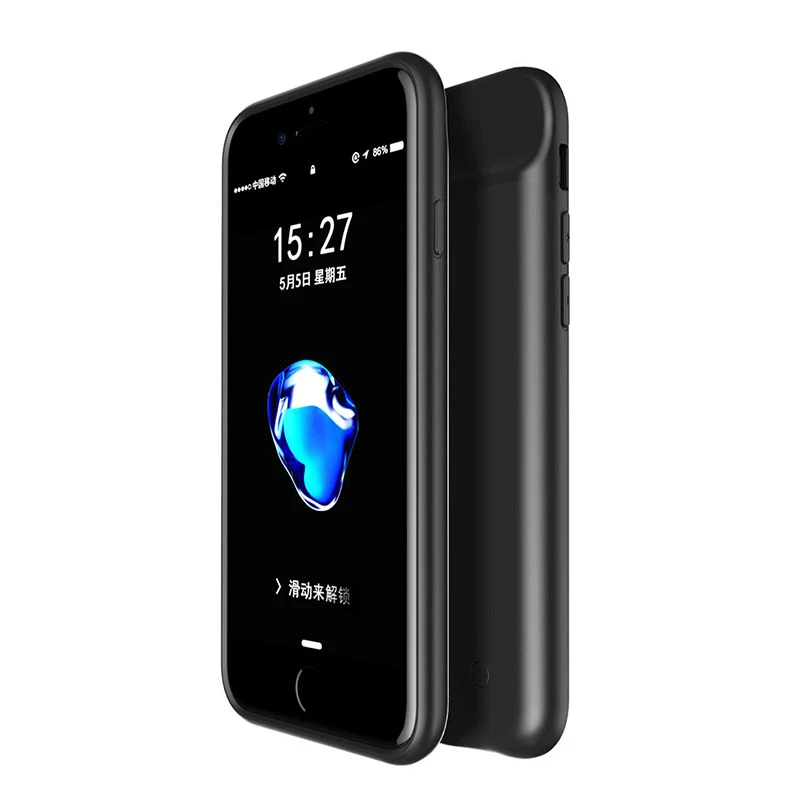 Vente-CHAUDE-VENTE-Noir-Couleur-Sans-Fil-3000-mah-Retour-Clip-Cas-de-Chargeur-de-Batterie