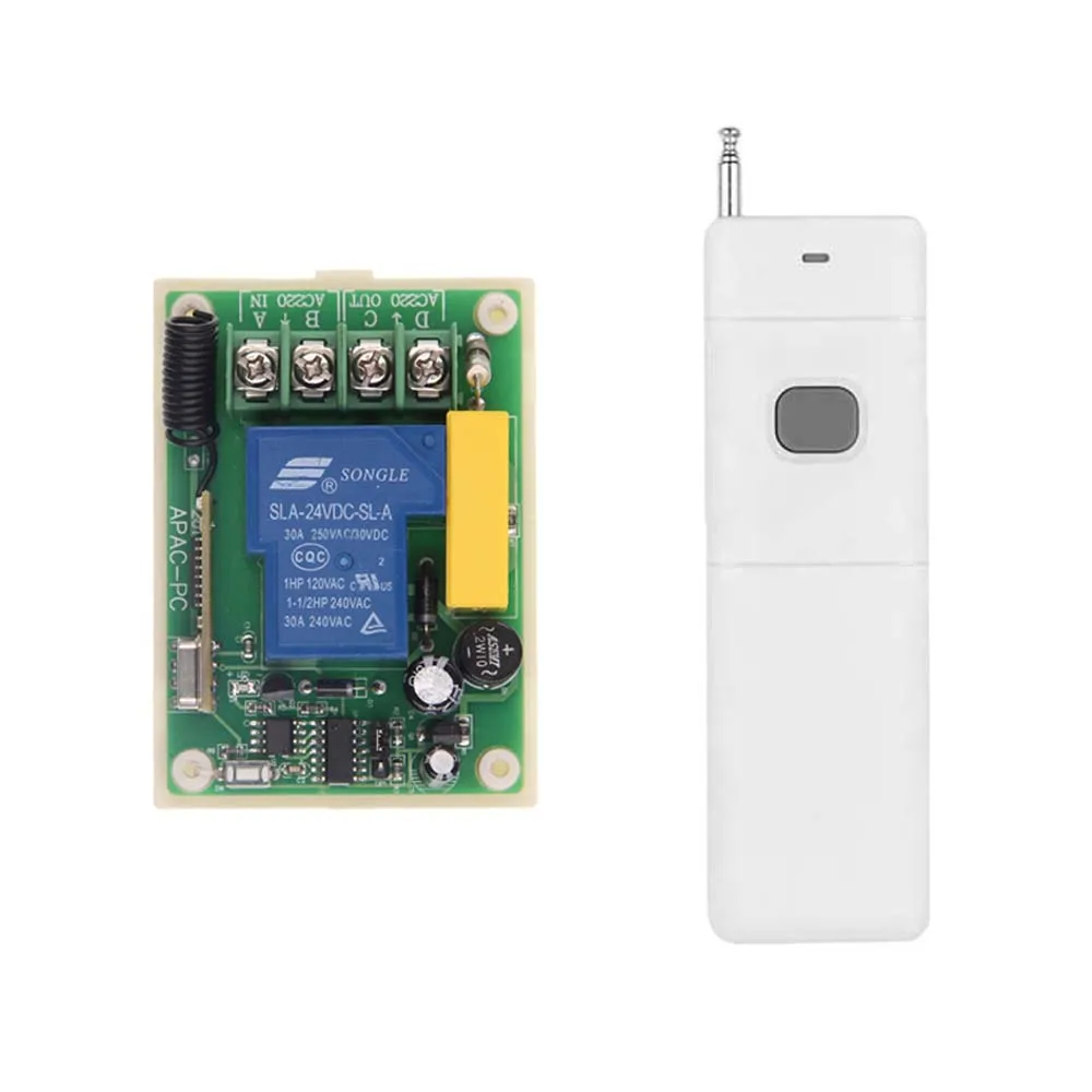 3000m High Power AC 220V 30A Relay 1 CH 1CH RF Wireless Remote Control Switch System,315/433 MHz,Transmitter + Receiver
3000m High Power AC 220V 30A Relay 1 CH 1CH RF Wireless Remote Control Switch System,315/433 MHz,Transmitter + Receiver