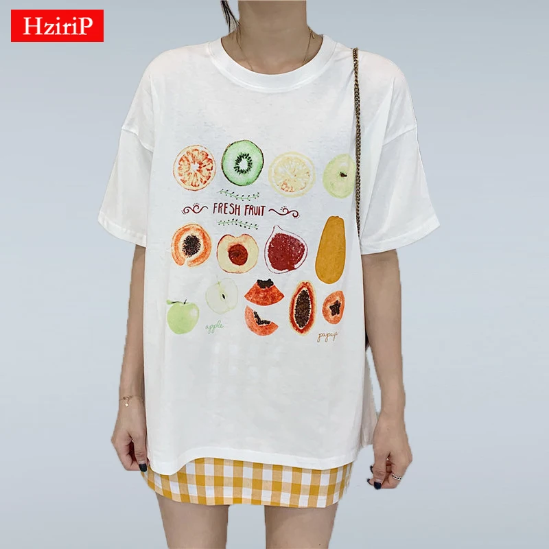 Hzirip New Korea Print Fruits Stylish 2019 Summer Loose All-Match Women Fresh Tops Short Sleeve Casual Free Basic White T-shirt
Hzirip New Korea Print Fruits Stylish 2019 Summer Loose All-Match Women Fresh Tops Short Sleeve Casual Free Basic White T-shirt