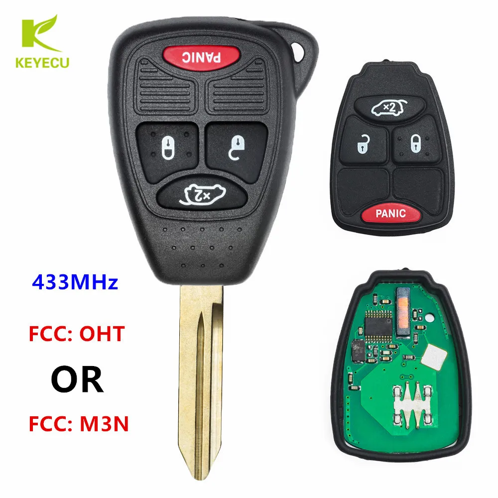 KEYECU Новая замена 3 + 1 кнопка дистанционного ключа Fob 433 МГц с чипом ID46 FCC: OHT/M3N для Chrysler Sebring, для Dodge Charger
KEYECU Новая замена 3 + 1 кнопка дистанционного ключа Fob 433 МГц с чипом ID46 FCC: OHT/M3N для Chrysler Sebring, для Dodge Charger