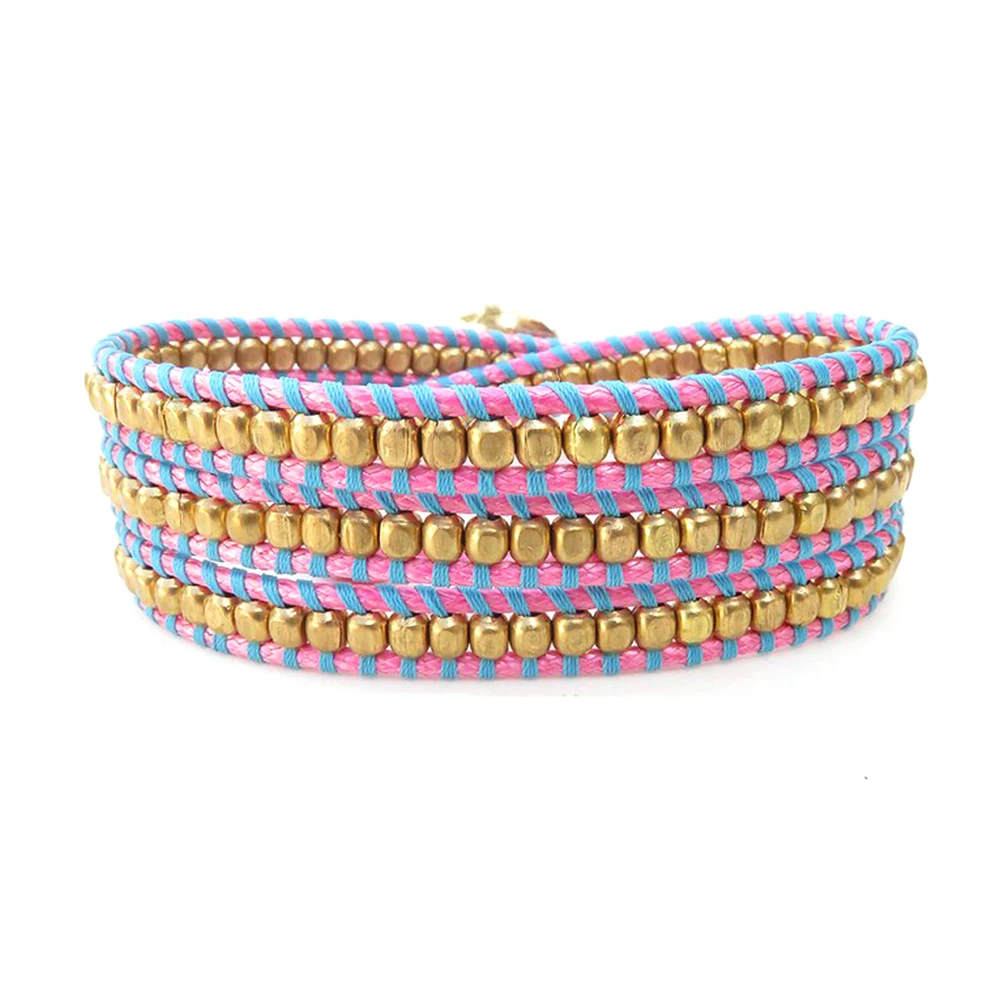 Drop Ship Simple Design Brass Beaded Pink Wax Cord Handmade Rope Wrap Wrist Bracelet
Drop Ship Simple Design Brass Beaded Pink Wax Cord Handmade Rope Wrap Wrist Bracelet