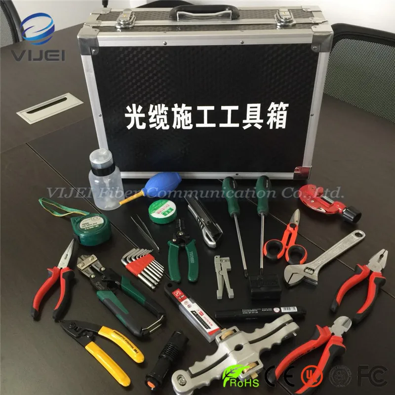 FTTH Tools Kit 25set Fiber Cable Tool Kit SI-01 ,Horizontal Cable Cutter, Ideal 45-162 Vertical Knife and so on
FTTH Tools Kit 25set Fiber Cable Tool Kit SI-01 ,Horizontal Cable Cutter, Ideal 45-162 Vertical Knife and so on