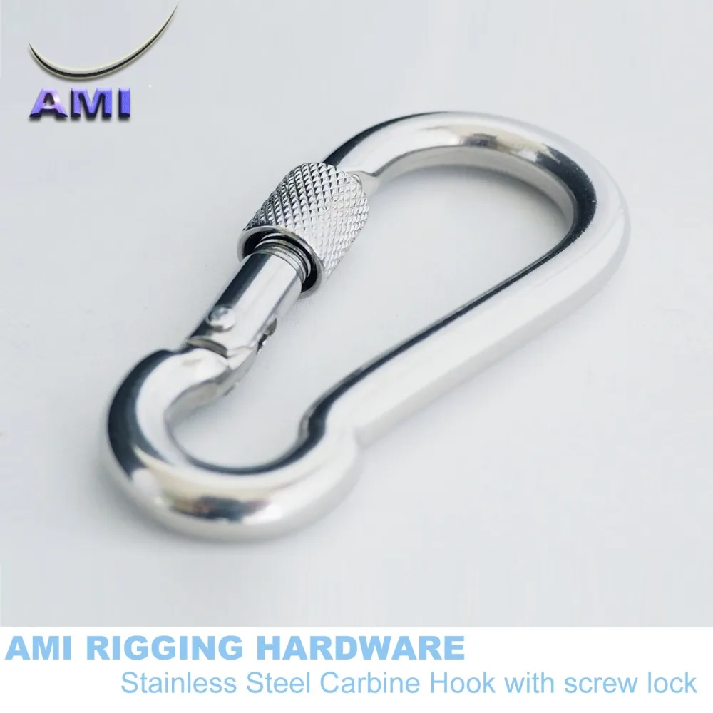 spring hook with screw 6mm*60mm stainless steel 316 carabiner with screw lock marine grade hkeychain boat deck hardware rigging
spring hook with screw 6mm*60mm stainless steel 316 carabiner with screw lock marine grade hkeychain boat deck hardware rigging