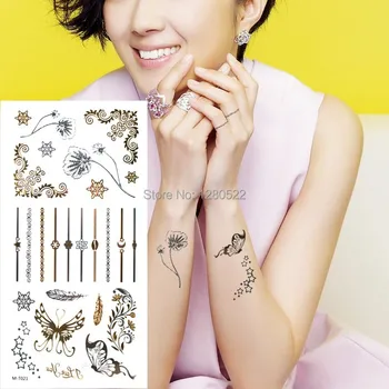 2pcs/lot Gold Silver Temporary Tattoo stickers Flash butterfly star Metallic jewel Tattoo Tatoo Sticker Body Art Tatuagem Women
2pcs/lot Gold Silver Temporary Tattoo stickers Flash butterfly star Metallic jewel Tattoo Tatoo Sticker Body Art Tatuagem Women