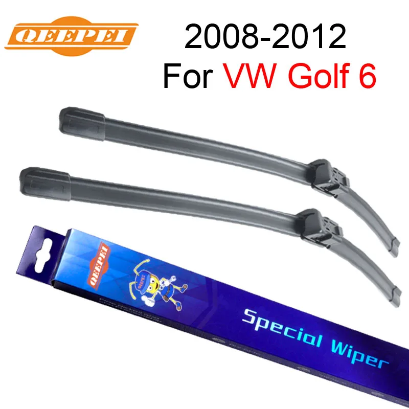 Qeepei Стеклоочистители Лезвия для Volkswagen VW Гольф 6 2008 2009 2010 2011 2012 натуральный каучук