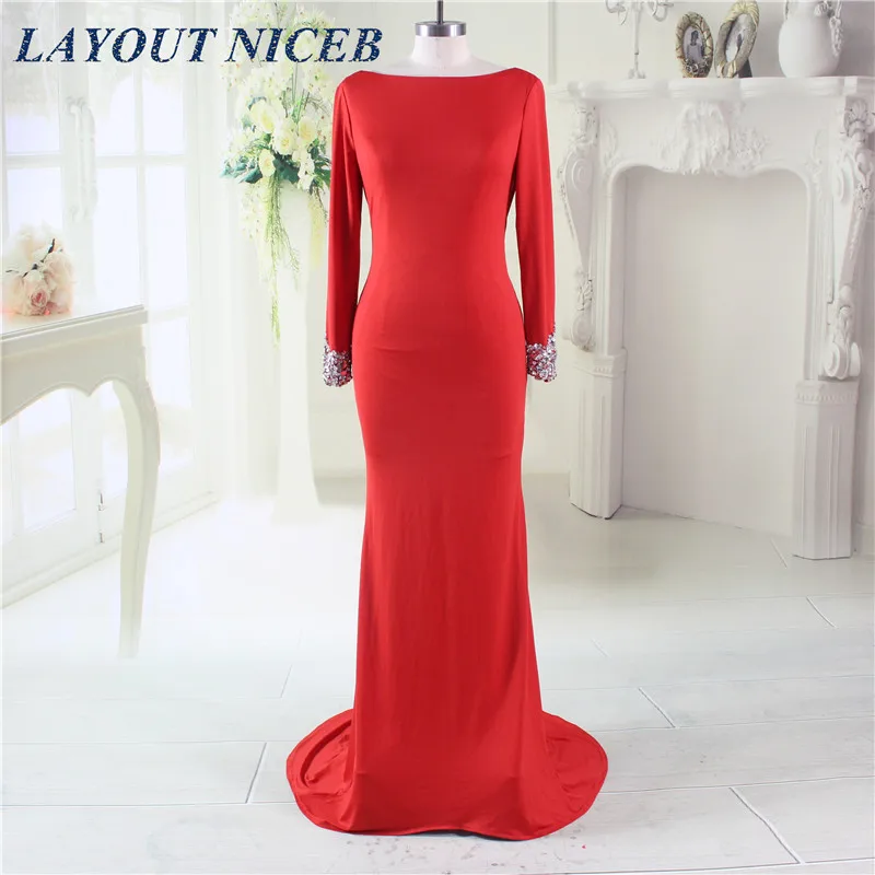 Red Mermaid Evening Dress Beads Rhinestone Long Sleeves Evening Gowns Open Back Party Dress Abendkleide 2019 abiye gece elbisesi
Red Mermaid Evening Dress Beads Rhinestone Long Sleeves Evening Gowns Open Back Party Dress Abendkleide 2019 abiye gece elbisesi