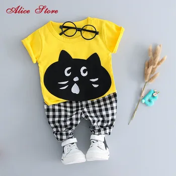 Alice children clothing print cute cartoon cat t-shirt + plaid pants 2PCS set for 1-4Yrs old baby boy girls
Alice children clothing print cute cartoon cat t-shirt + plaid pants 2PCS set for 1-4Yrs old baby boy girls