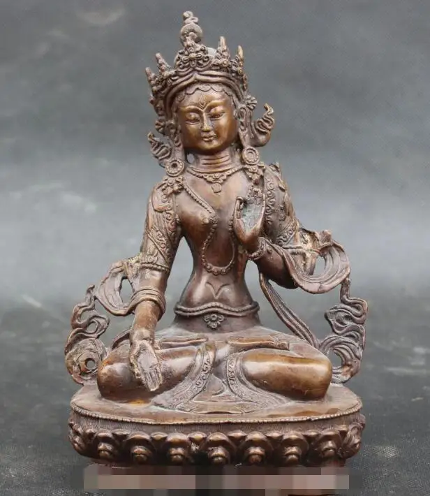 S02083 9" China Buddhism Bronze Seat White Tara Guanyin Goddess Buddha Statue (B0328)
S02083 9" China Buddhism Bronze Seat White Tara Guanyin Goddess Buddha Statue (B0328)