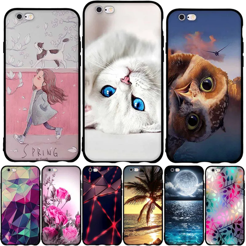 Чехол на заднюю крышку для iPhone 6 6G 6S plus 5 5s SE 7 чехол с 3D рисунком мягкие чехлы из ТПУ