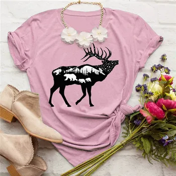 Plus Size S-5XL Lovely Deer Bear Print T Shirt Women Shirts 100% Cotton O Neck Short Sleeve Summer T-Shirt Tops Casual TShirt
Plus Size S-5XL Lovely Deer Bear Print T Shirt Women Shirts 100% Cotton O Neck Short Sleeve Summer T-Shirt Tops Casual TShirt