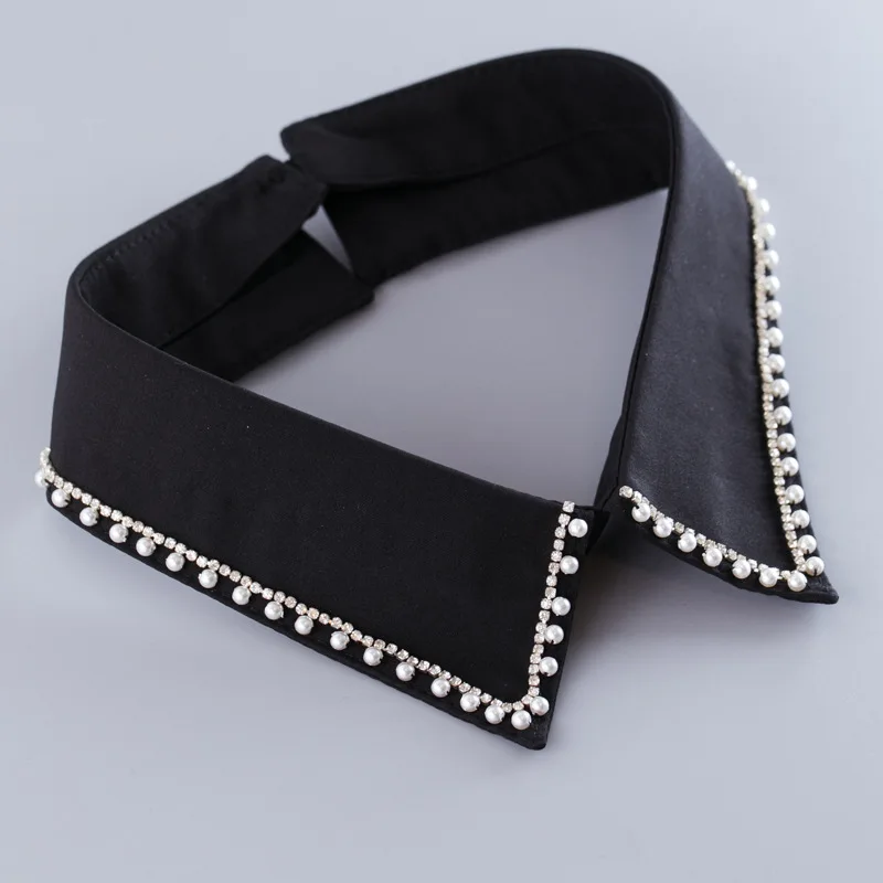 Fashion Women Pointed Collars White/Black Chiffon Imitation Pearl Fake Collar Apparel Accessories
Fashion Women Pointed Collars White/Black Chiffon Imitation Pearl Fake Collar Apparel Accessories