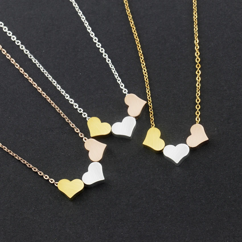 Wholesale 10piece Rose Gold Color Tiny Three Heart Necklace For Women Wedding Jewelry Gift Stainless Steel Chain Choker Necklace
Wholesale 10piece Rose Gold Color Tiny Three Heart Necklace For Women Wedding Jewelry Gift Stainless Steel Chain Choker Necklace