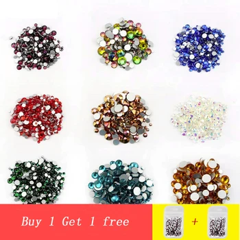 

Buy 1 and get 1 free SS4-SS12 (1.5-3.0mm) Mix Sizes 500pcs/bag Nail Rhinestones Flat Back Glass Non Hotfix For Nails Decoration