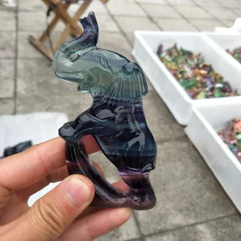 Sculpture natural color fluorite crystal elephant healing statue realistic crystal sculpture as a Christmas gift and home decora
Sculpture natural color fluorite crystal elephant healing statue realistic crystal sculpture as a Christmas gift and home decora