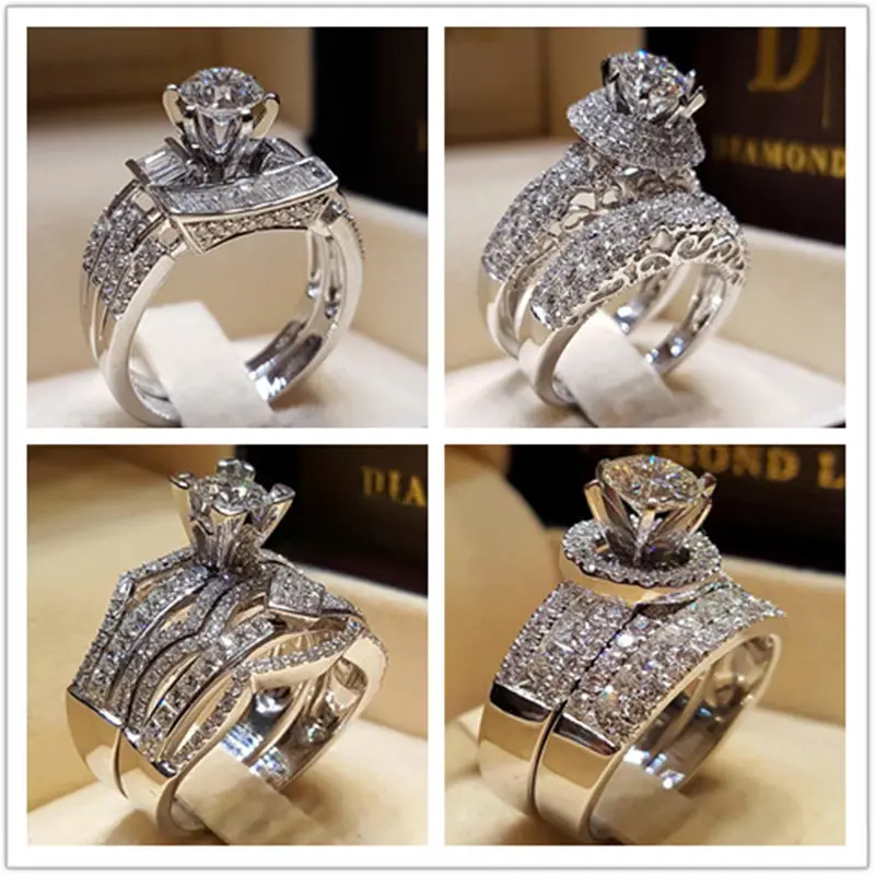 Female Crystal White Round Ring Set Luxury 925 Silver Engagement Ring Vintage Bridal Wedding Rings For Women Anillos Mujer
Female Crystal White Round Ring Set Luxury 925 Silver Engagement Ring Vintage Bridal Wedding Rings For Women Anillos Mujer
