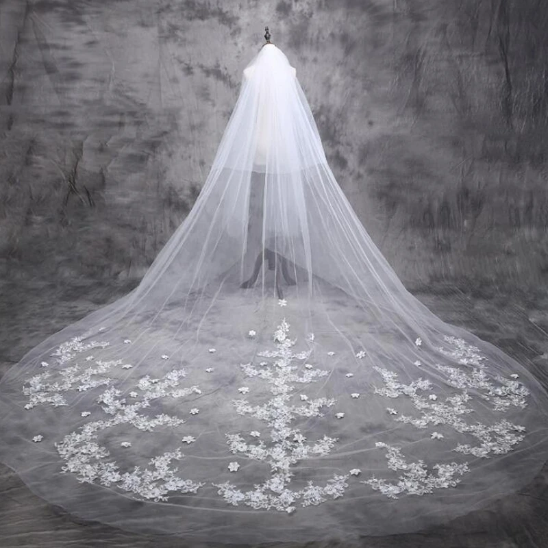 5 M Cathedral Wedding Veil 2019 Long Bride Lace Bridal Veil 5 Meters Wedding Accessories
5 M Cathedral Wedding Veil 2019 Long Bride Lace Bridal Veil 5 Meters Wedding Accessories