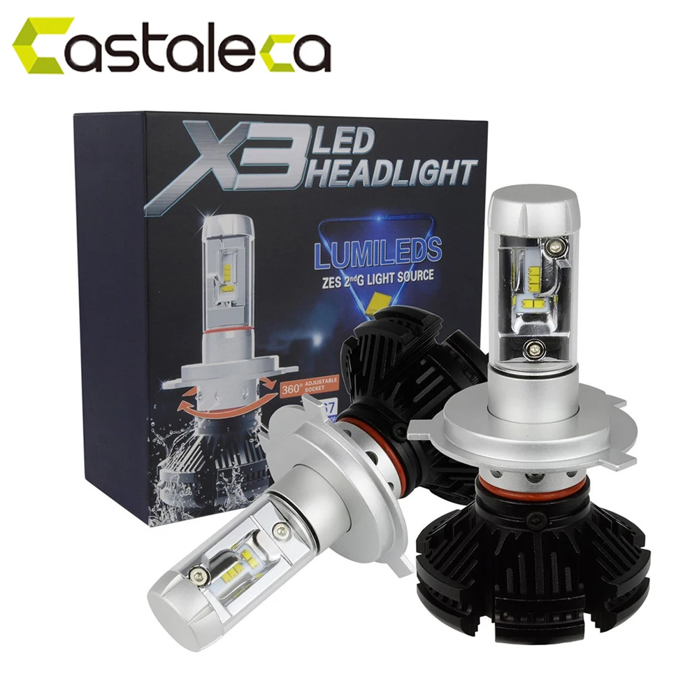castaleca 1 Pair X3 Car LED Headlights Extremely Bright H4 H7 H11 9005 9006 9007 H13 Automobile headlamp 50W 6000LM Bulbs Kit
castaleca 1 Pair X3 Car LED Headlights Extremely Bright H4 H7 H11 9005 9006 9007 H13 Automobile headlamp 50W 6000LM Bulbs Kit