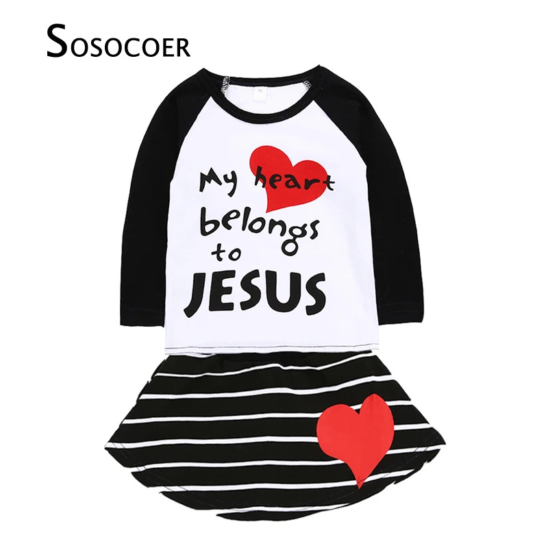 SOSOCOER Newborn Christmas Clothes Baby Girls Clothing Set Heart Letter Long Sleeve T-shirt+Stripe Skirts 2pcs Girl Clothing Set
SOSOCOER Newborn Christmas Clothes Baby Girls Clothing Set Heart Letter Long Sleeve T-shirt+Stripe Skirts 2pcs Girl Clothing Set