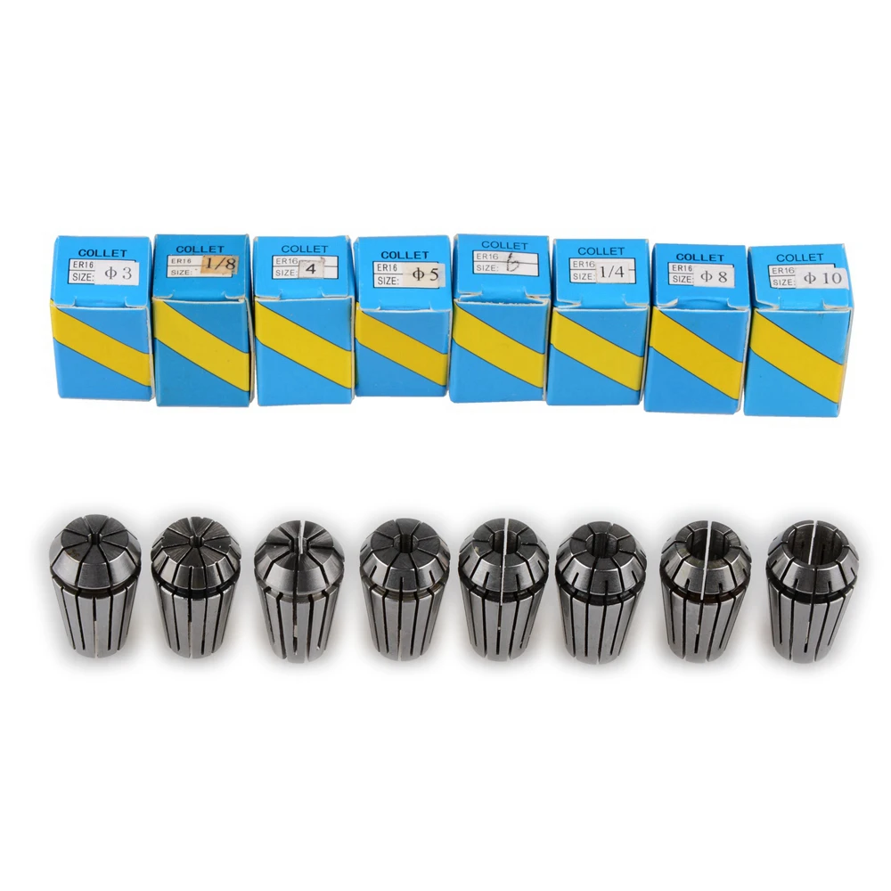 8Pcs/lot ER16 3-10mm Spring Collet Set For CNC Milling Machine Engraving Lathe Tool
8Pcs/lot ER16 3-10mm Spring Collet Set For CNC Milling Machine Engraving Lathe Tool